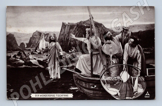 Pohlednice Německo Zázračný rybolov Film Pathé cca 1920 (BM25413)