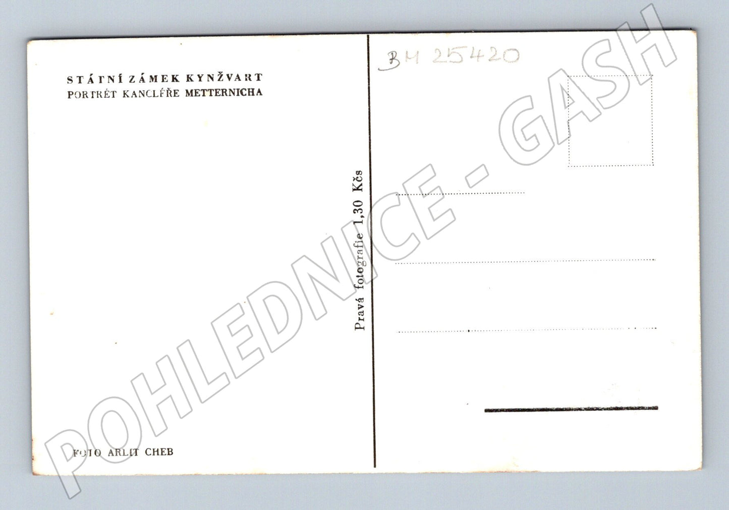 Pohlednice Kynžvart zámek, portrét kancléře Metternicha (BM25420)