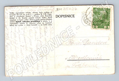 Pohlednice J. Mathauser - Mistr Jan Hus ve vězení 1934 (BM25424)