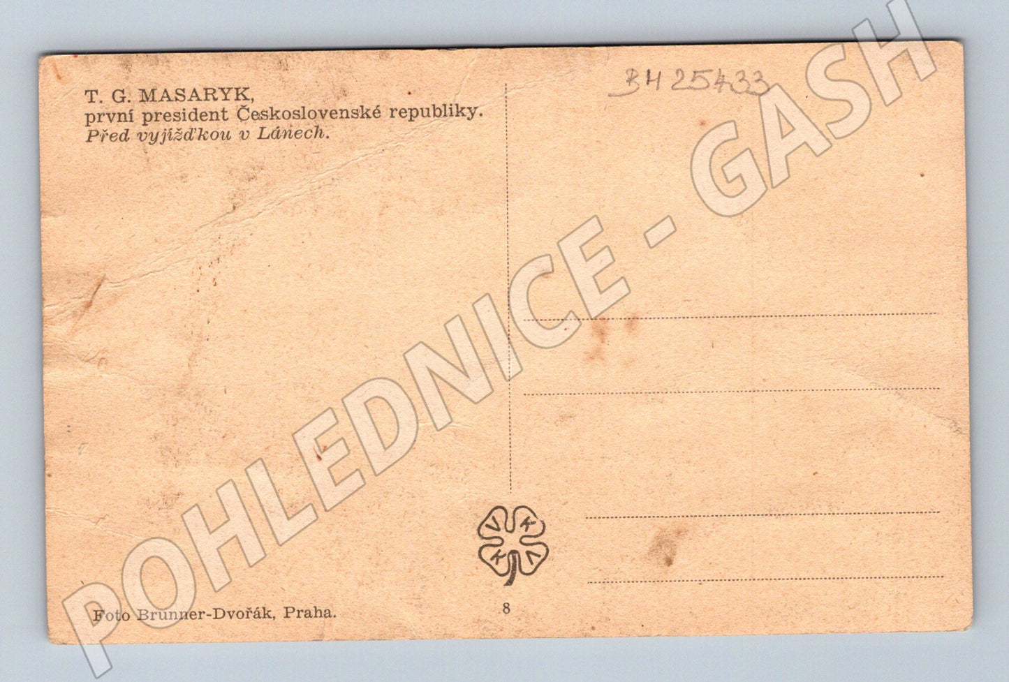 Pohlednice T.G. Masaryk na koni Lány (BM25433)