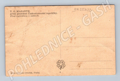 Pohlednice T.G. Masaryk na koni Lány (BM25433)