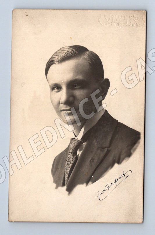 Pohlednice portrét muže Zaň Josef 1918 (BM25463)