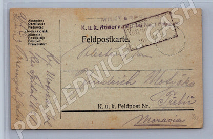Pohlednice I. sv. válka Feldpostkarte Třebíč 1918 (BM25488)