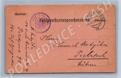 Pohlednice Třebíč Feldpost I. sv. válka 1915 (BM25489)