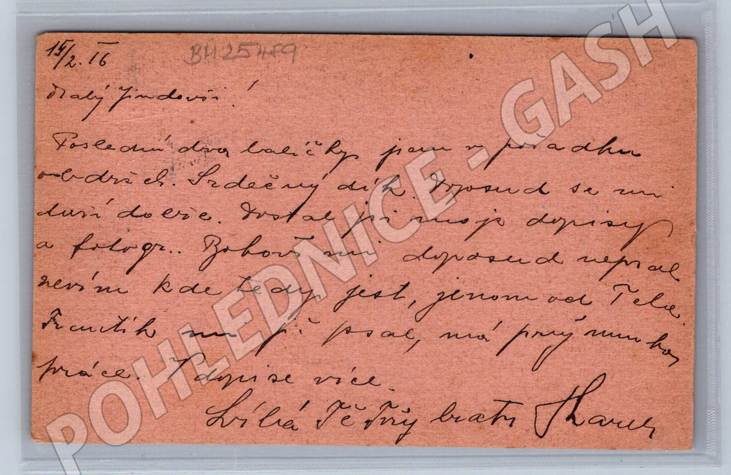 Pohlednice Třebíč Feldpost I. sv. válka 1915 (BM25489)