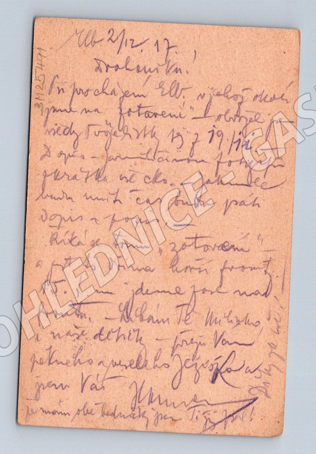 Pohlednice I. sv. válka Hlinsko 1917 (BM25491)