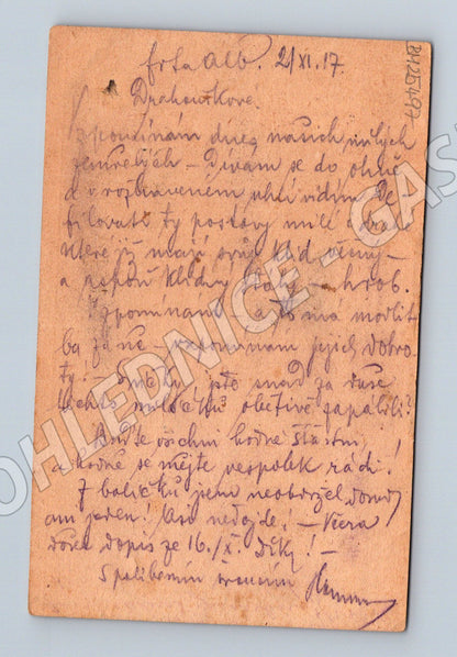 Pohlednice 1. světová válka Polní pošta Helinsko 1917 (BM25497)