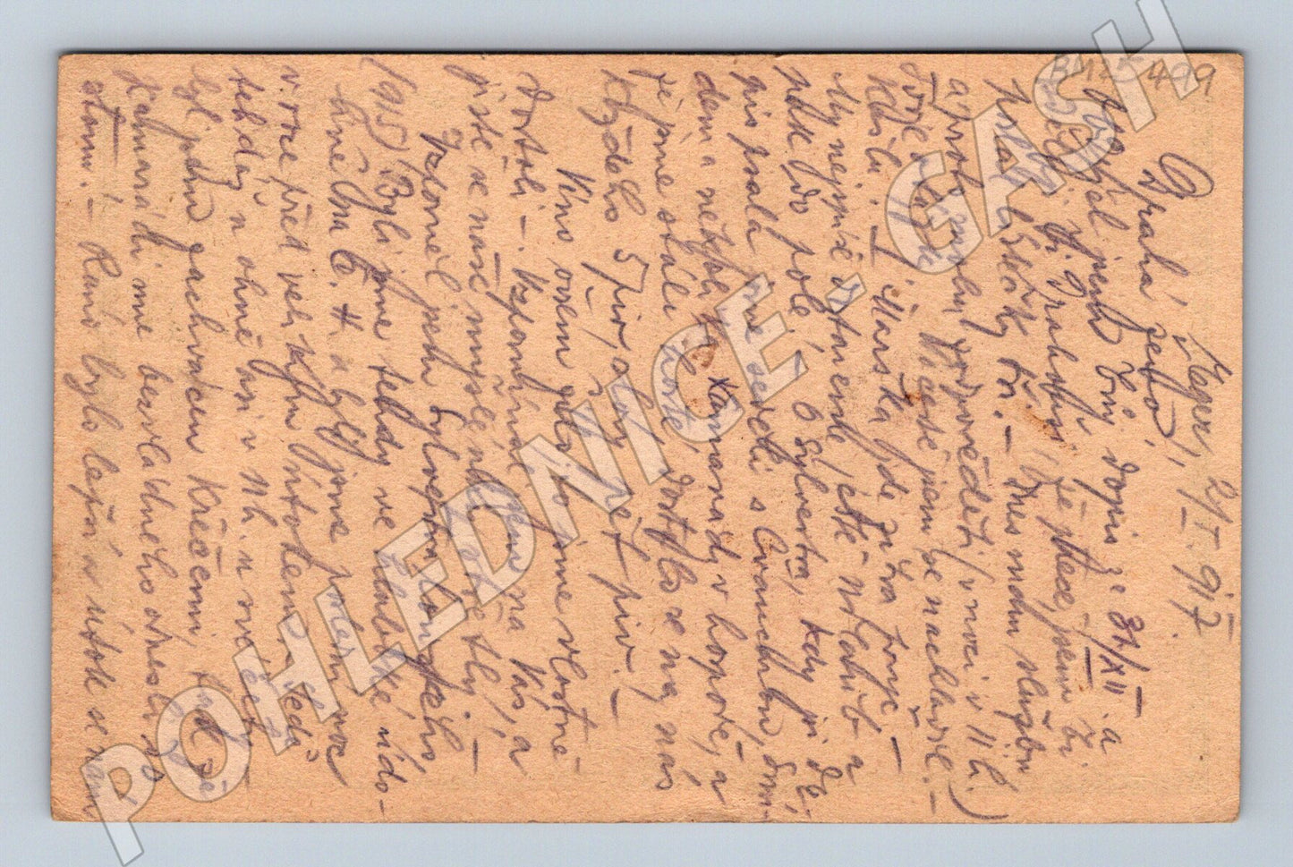 Pohlednice s rakousko-uherskou známkou a adresou Holinsko (BM25499)