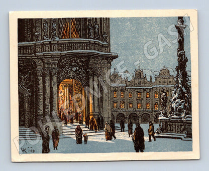 Stará fotografie Praha Křížovnické náměstí v zimě (BM25505)