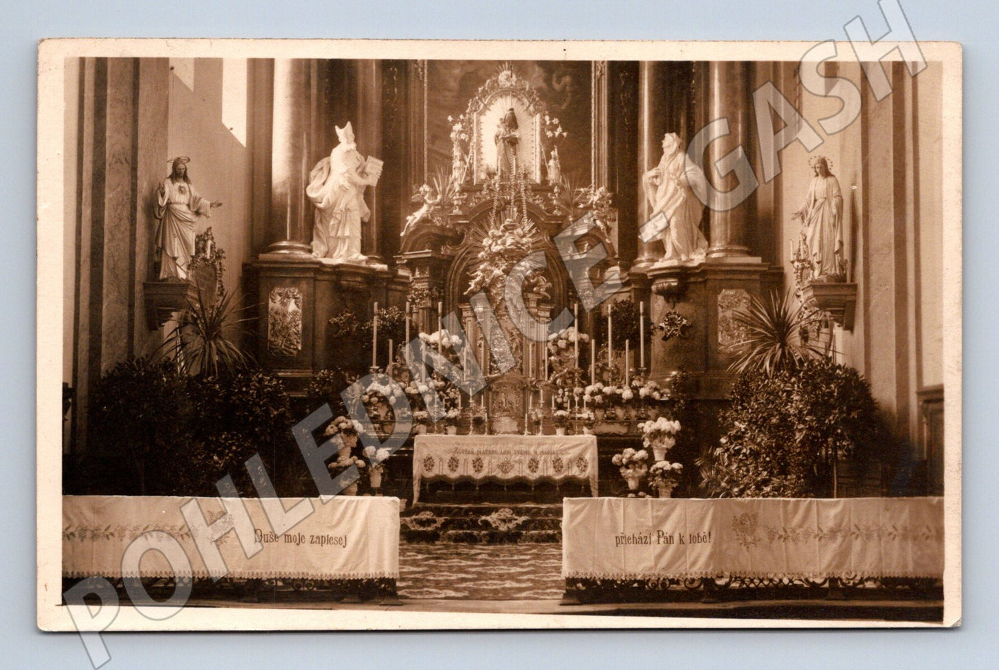 Pohlednice kostel interiér oltář Duše moje zaplesej (BM25516)