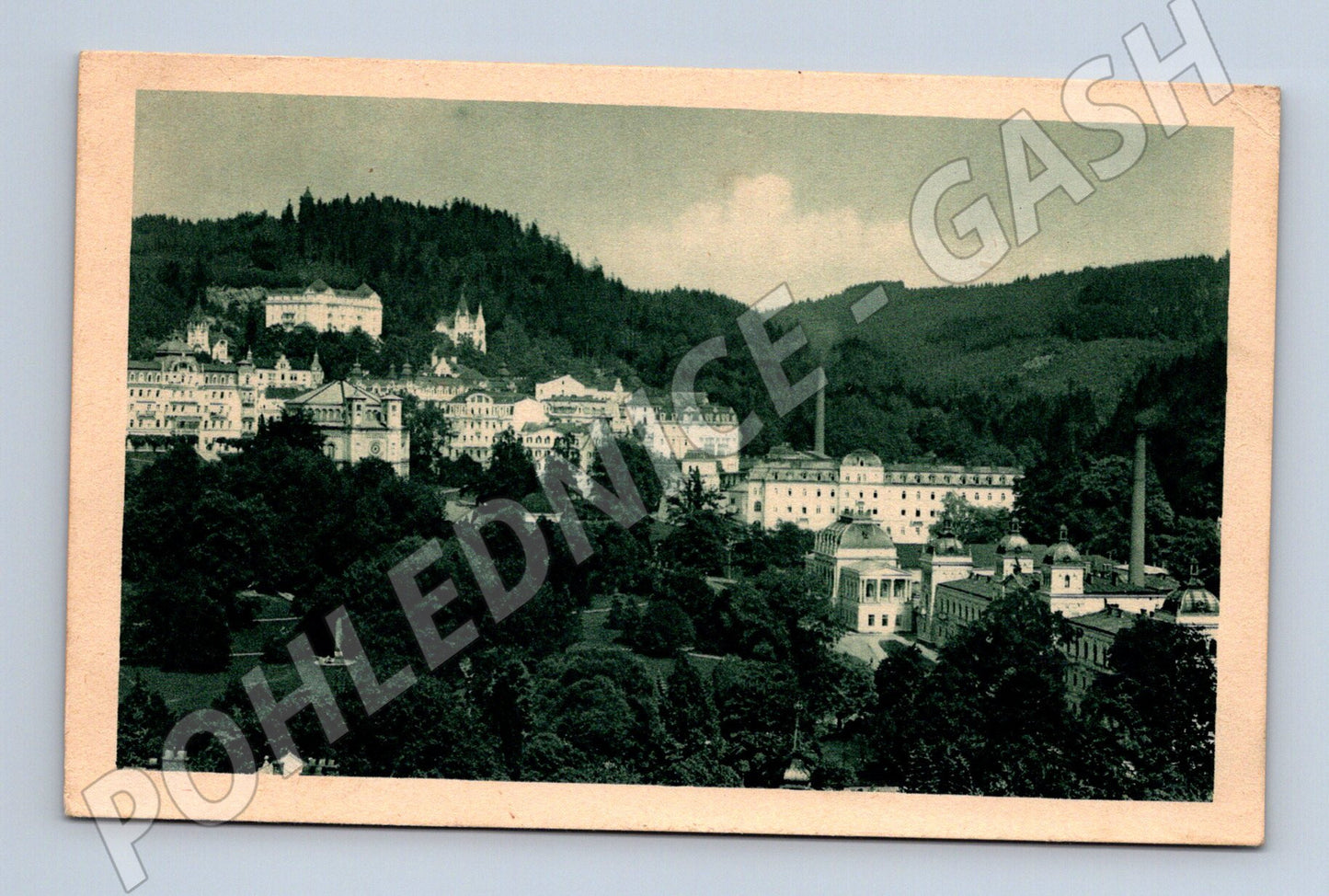 Pohlednice Mariánské Lázně lázeňské budovy sady (BM25535)