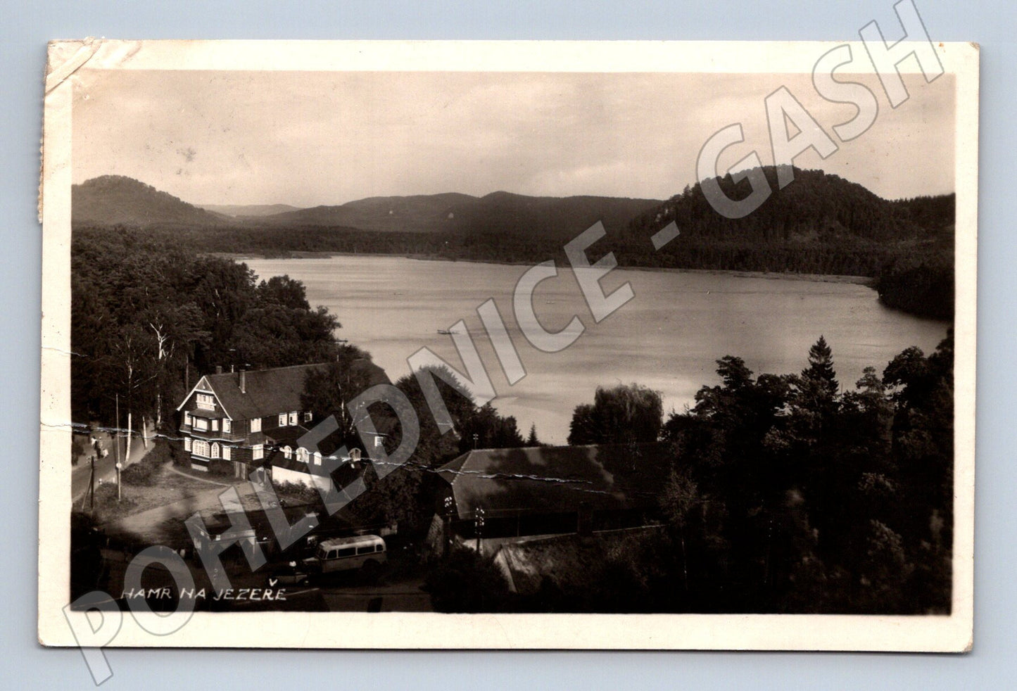 Pohlednice Hamr na Jezeře jezero a Hotel Praha (BM25563)