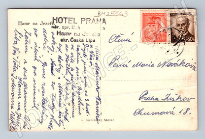 Pohlednice Hamr na Jezeře jezero a Hotel Praha (BM25563)