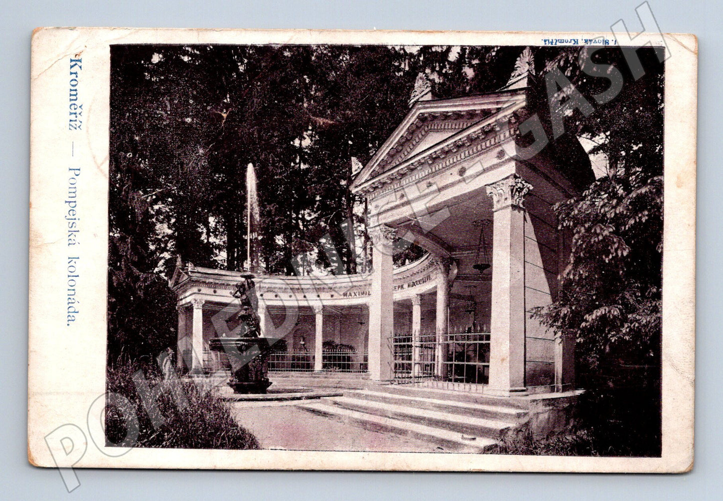 Pohlednice Kroměříž Pompejská kolonáda 1912 (BM25590)