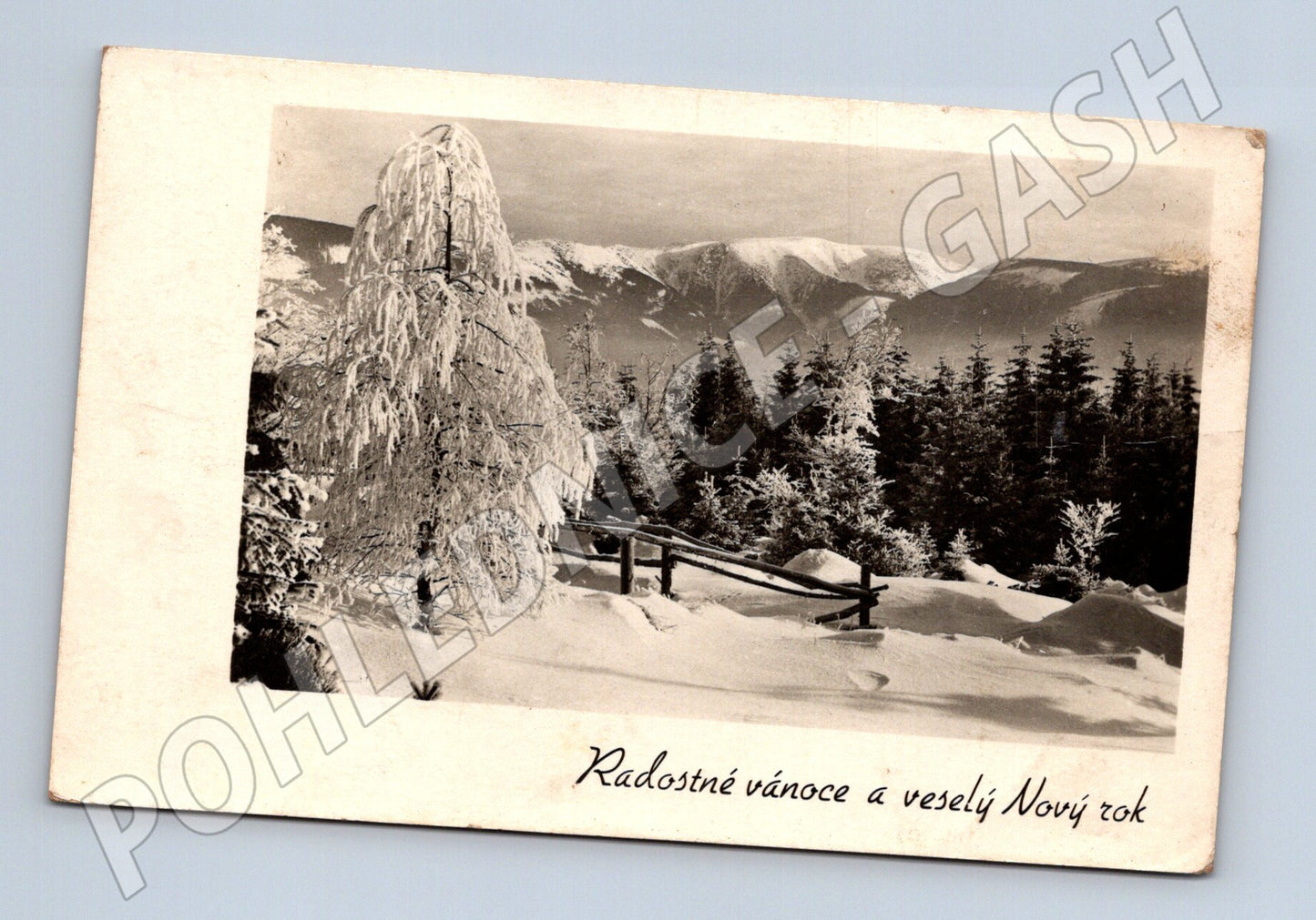 Pohlednice Krkonoše zimní krajina Vánoce Nový rok (BM25626)