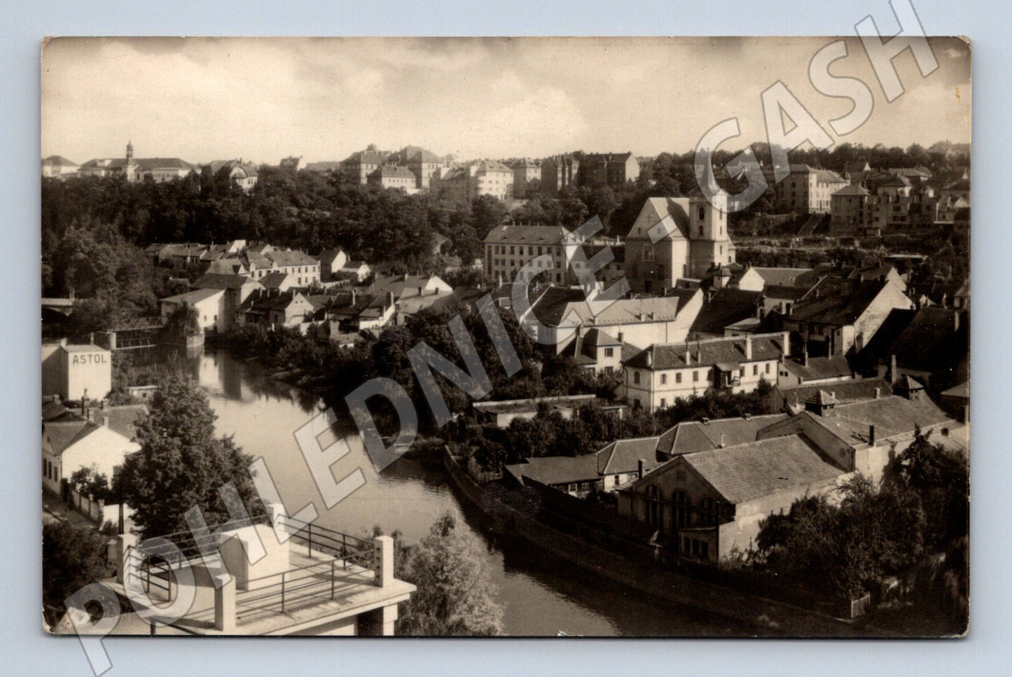 Pohlednice Třebíč panoramatický pohled 1950s (BM25639)