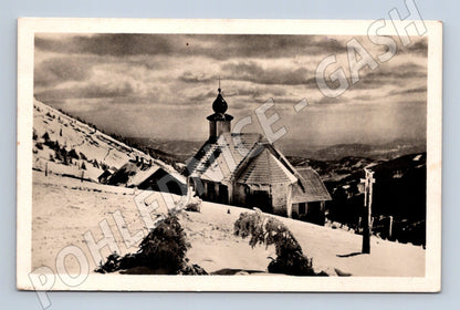 Pohlednice Jeseníky Vřesová Studánka kaple sníh (BM25645)
