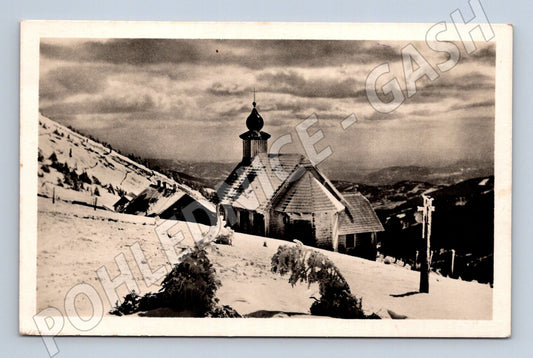 Pohlednice Jeseníky Vřesová Studánka kaple sníh (BM25645)