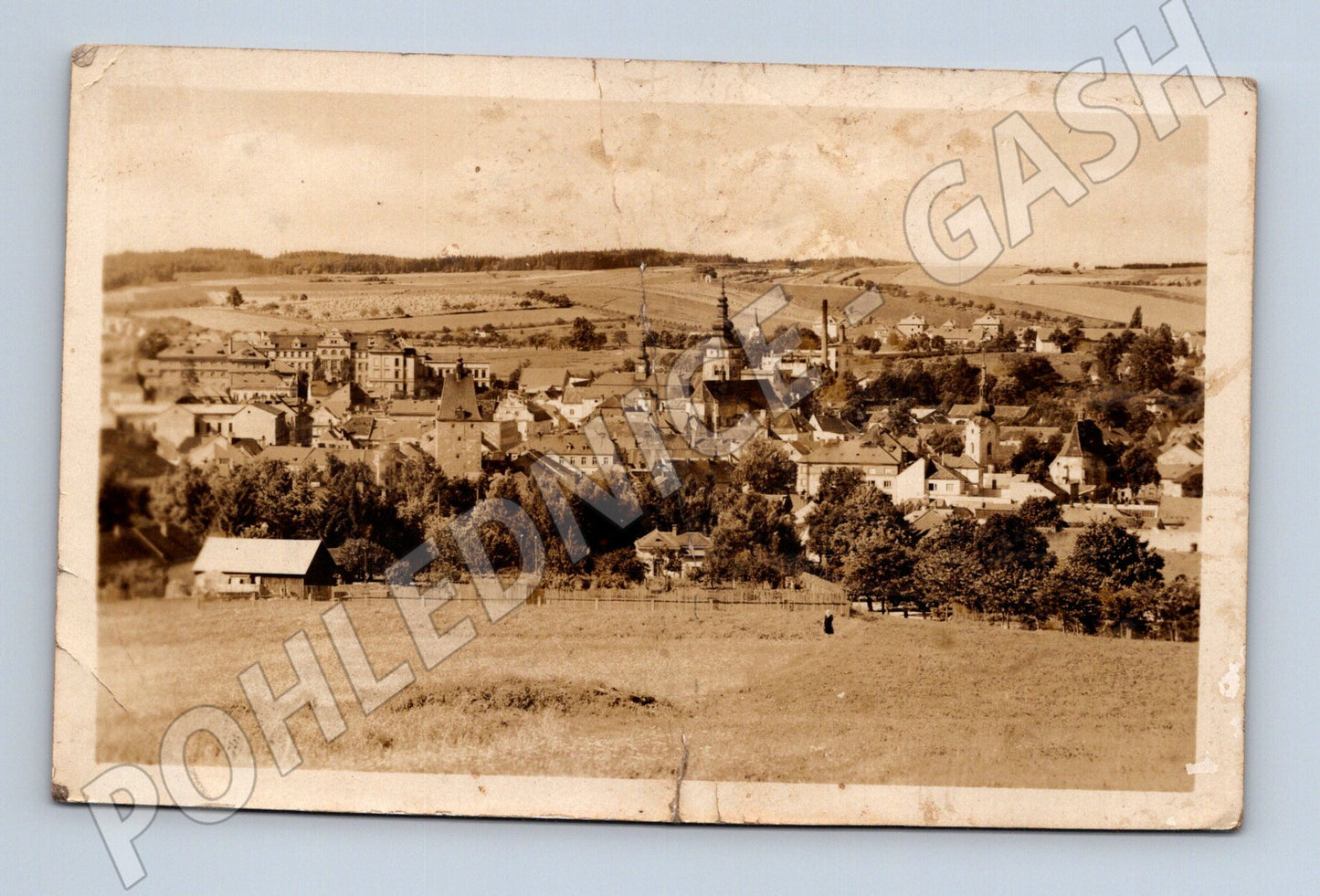 Pohlednice Pelhřimov městská veduta 1952 (BM25649)