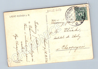 Pohlednice Rožnov pod Radhoštěm kostel hory 1936 (BM25654)