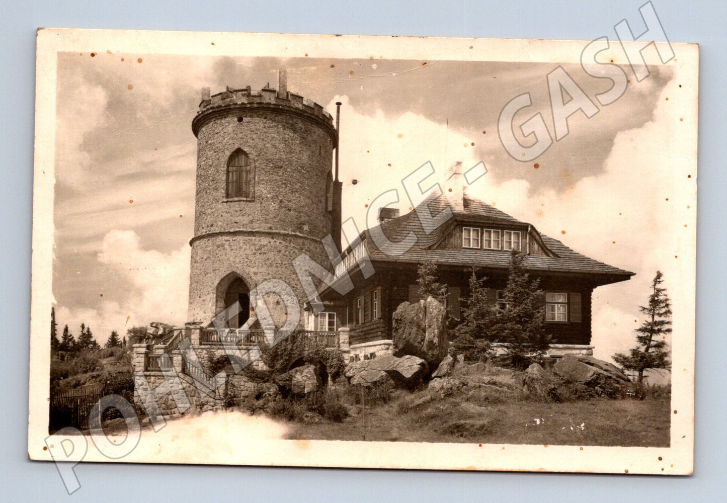 Pohlednice Kleť rozhledna a chata 1936 (BM25657)