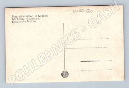 Pohlednice Mladečské jeskyně Egyptská mumie (BM25660)