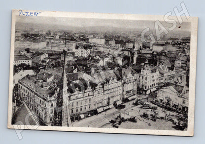 Pohlednice Plzeň pohled na město náměstí (BM25669)