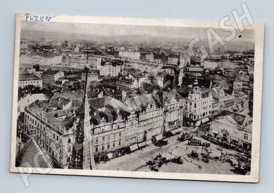 Pohlednice Plzeň pohled na město náměstí (BM25669)