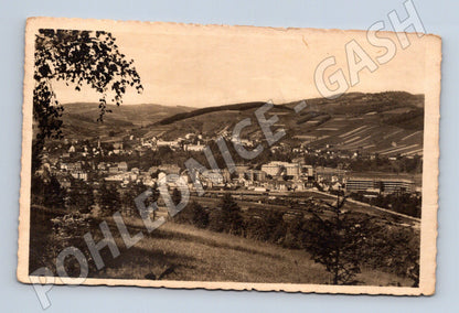 Pohlednice Vsetín panorama města a krajina kolem 1940 (BM25690)