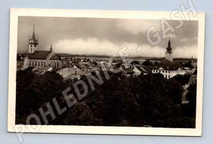 Pohlednice Polička městský panoramatický pohled 1955 (BM25698)