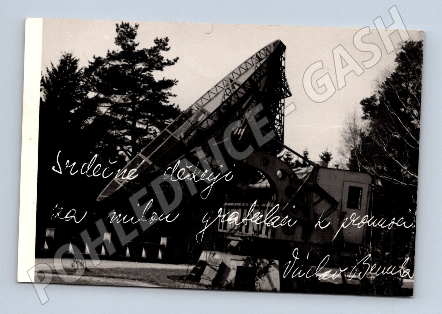 Stará fotografie Ondřejov astronomický ústav radioteleskop (BM25722)