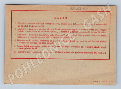 Pohlednice Ostrava radioamatérská QSL karta 1959 (BM25724)