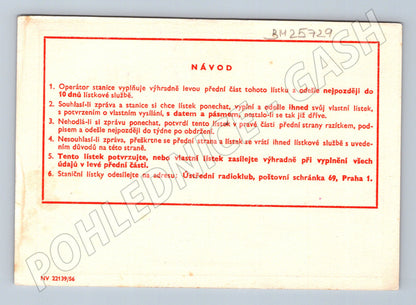 Pohlednice Svazarm QSL karta Nymburk 1956 (BM25729)