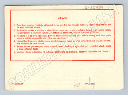 Pohlednice Svazarm QSL lístek Kralupy n. Vlt. (BM25739)