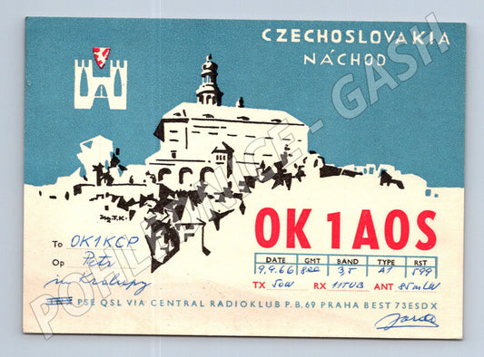 Pohlednice Náchod QSL karta 1966 (BM25744)