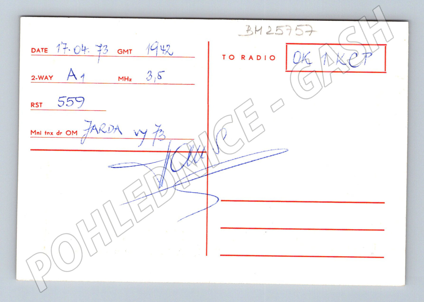 Pohlednice Rakousko Traun město amatérské rádio 1973 (BM25757)