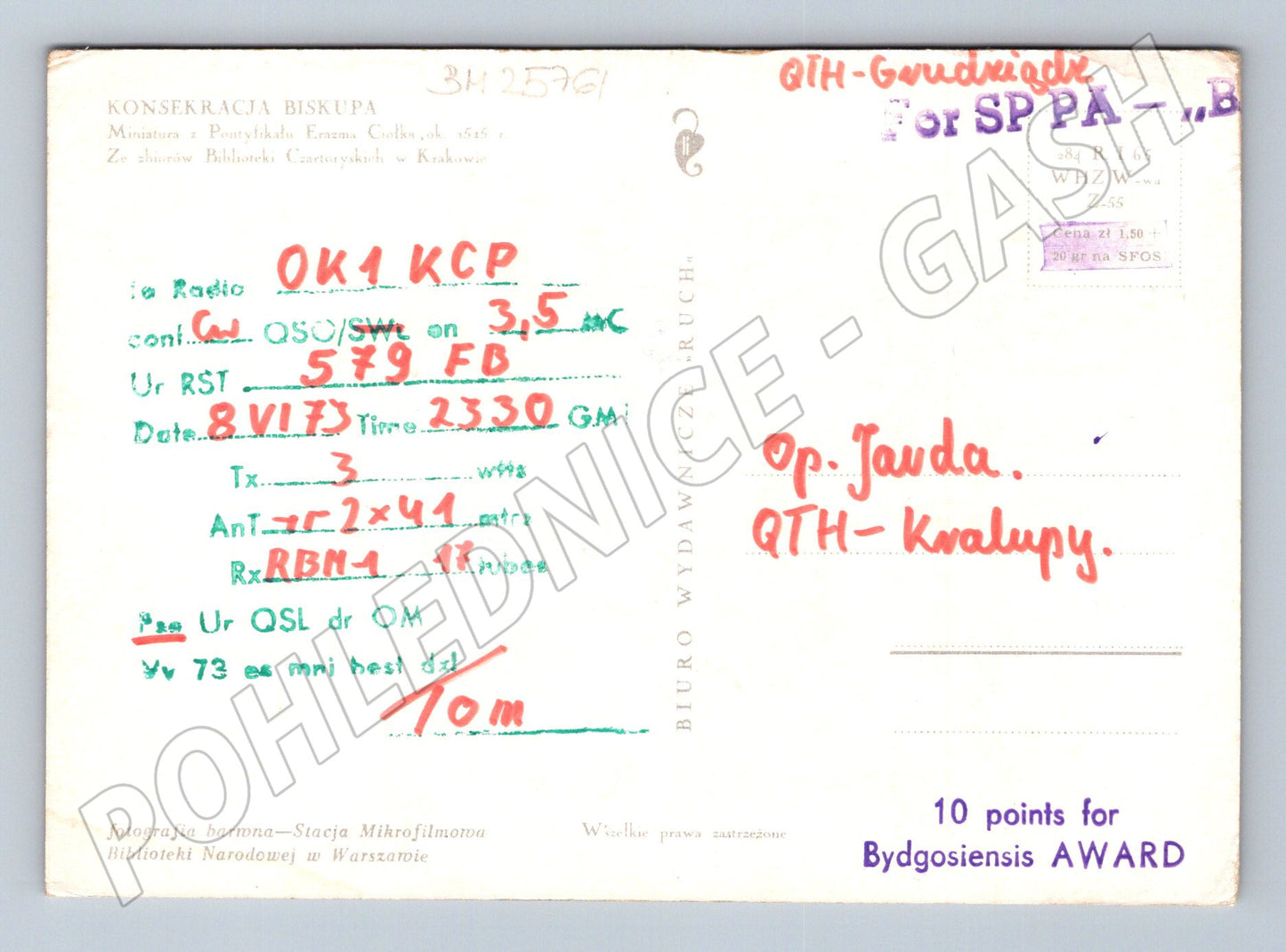 Pohlednice Polsko Konsekrace Biskupa 1973 (BM25761)