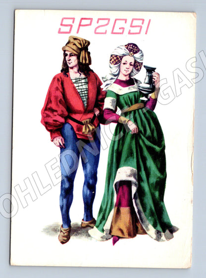 Pohlednice Polsko středověké kostýmy 1973 (BM25771)
