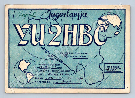 Pohlednice Jugoslavija QSL karta YU2HBC 1958 (BM25772)