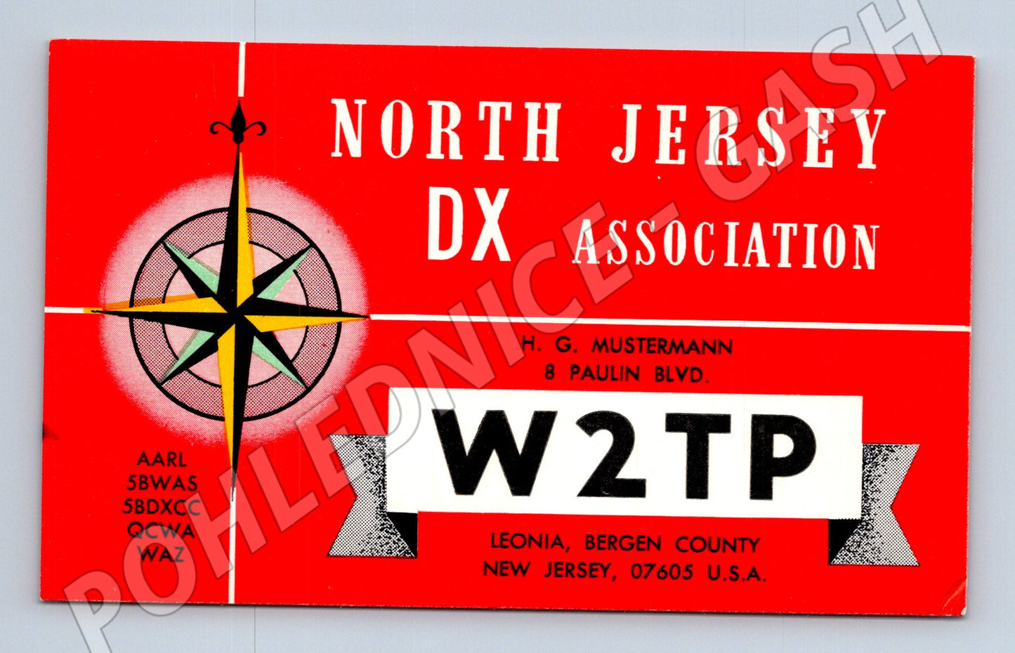 Pohlednice USA North Jersey DX Association QSL 1977 (BM25785)