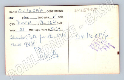 Pohlednice USA North Jersey DX Association QSL 1977 (BM25785)