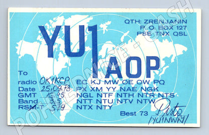 Pohlednice Srbsko Zrenjanin QSL karta YU1AOP 1973 (BM25790)