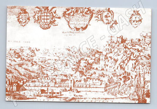 Pohlednice Chorvatsko Rijeka pohled na město 1689 (BM25793)