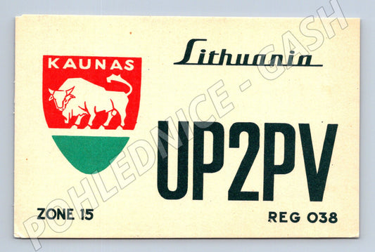 Pohlednice Litva Kaunas QSL karta 1972 (BM25799)