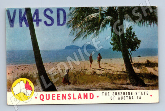 Pohlednice Austrálie Queensland pláž QSL karta 1971 (BM25807)