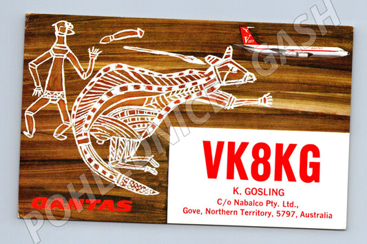 Austrálie Qantas QSL karta aboridžinské umění 1972 (BM25808)