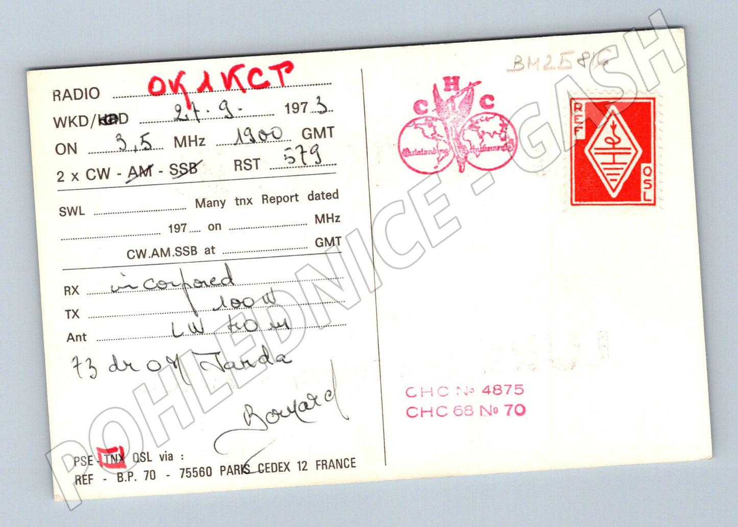 Pohlednice Francie Lure QSL karta 1973 (BM25816)