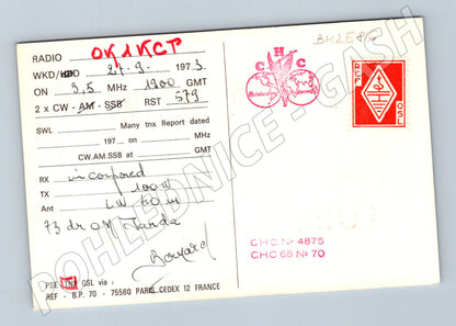 Pohlednice Francie Lure QSL karta 1973 (BM25816)