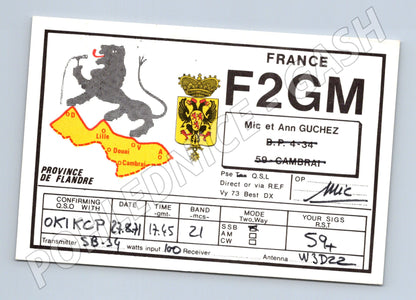 Pohlednice Francie QSL karta F2GM 1971 (BM25820)