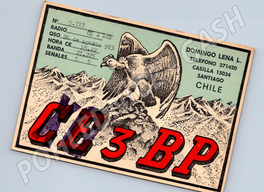 Pohlednice Chile QSL karta radioamatér CE3BP 1973 (BM25833)